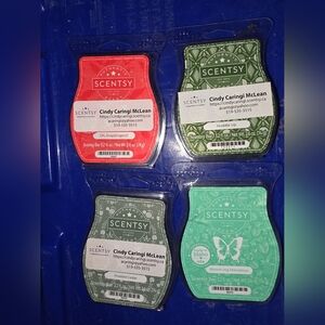 Scentsy Wax Bar Set in Teal, Green, Red, Gray